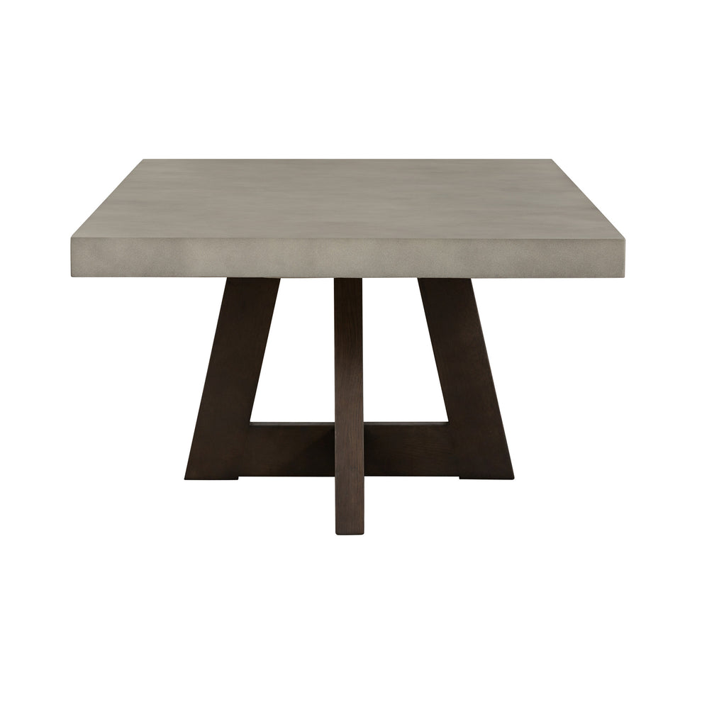 55" Dark Grey And Brown Concrete Rectangular Coffee Table By Homeroots | Coffee Tables | Modishstore - 3