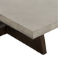 55" Dark Grey And Brown Concrete Rectangular Coffee Table By Homeroots