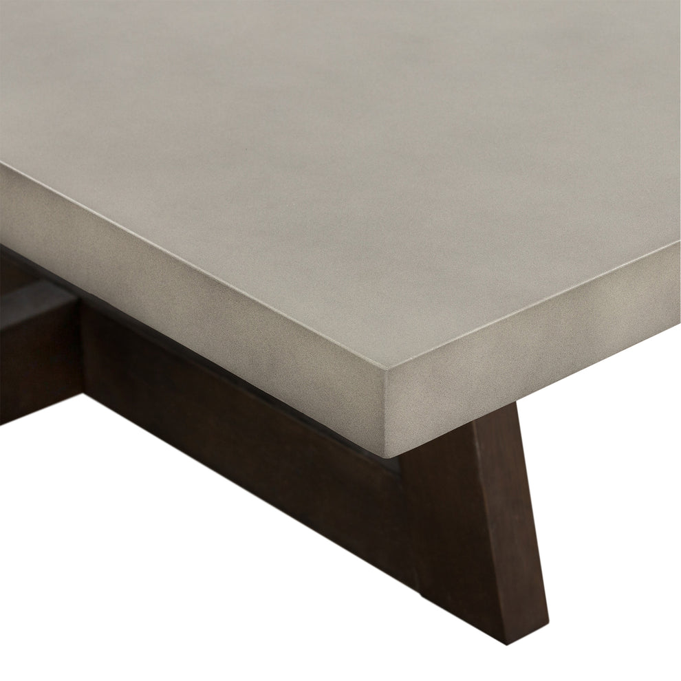 55" Dark Grey And Brown Concrete Rectangular Coffee Table By Homeroots | Coffee Tables | Modishstore - 5