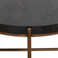 32" Black And Brown Solid Wood Round Coffee Table By Homeroots