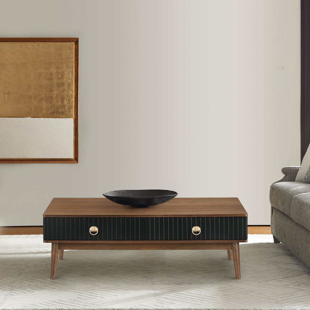 47" Brown Solid Wood Rectangular Coffee Table By Homeroots | Coffee Tables | Modishstore - 8