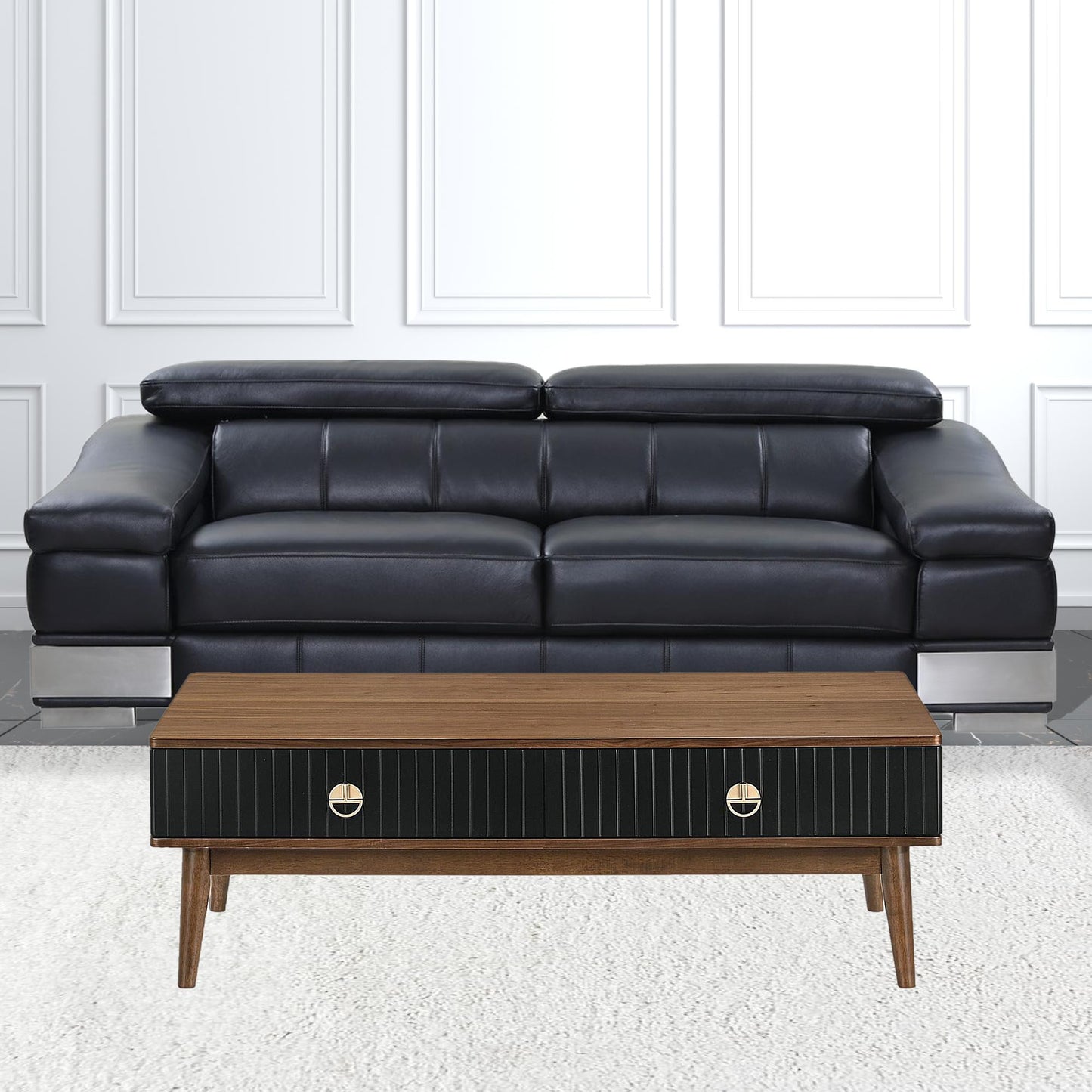 47" Brown Solid Wood Rectangular Coffee Table By Homeroots | Coffee Tables | Modishstore - 5