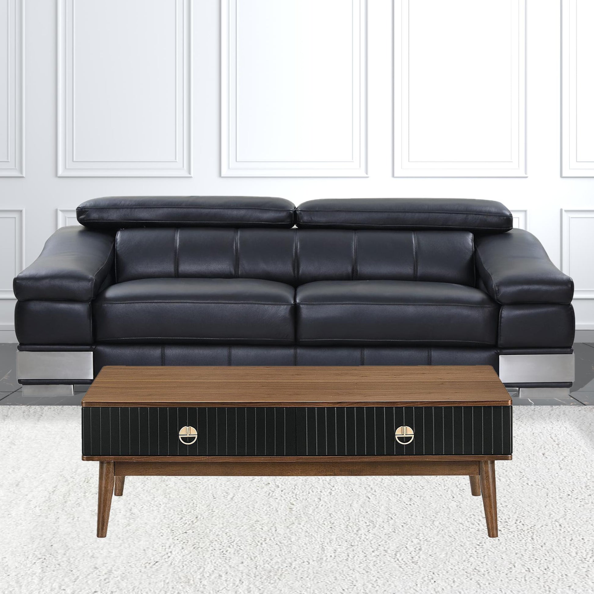 47" Brown Solid Wood Rectangular Coffee Table By Homeroots | Coffee Tables | Modishstore - 5