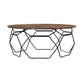 36" Black And Brown Solid Wood Round Coffee Table By Homeroots | Coffee Tables | Modishstore