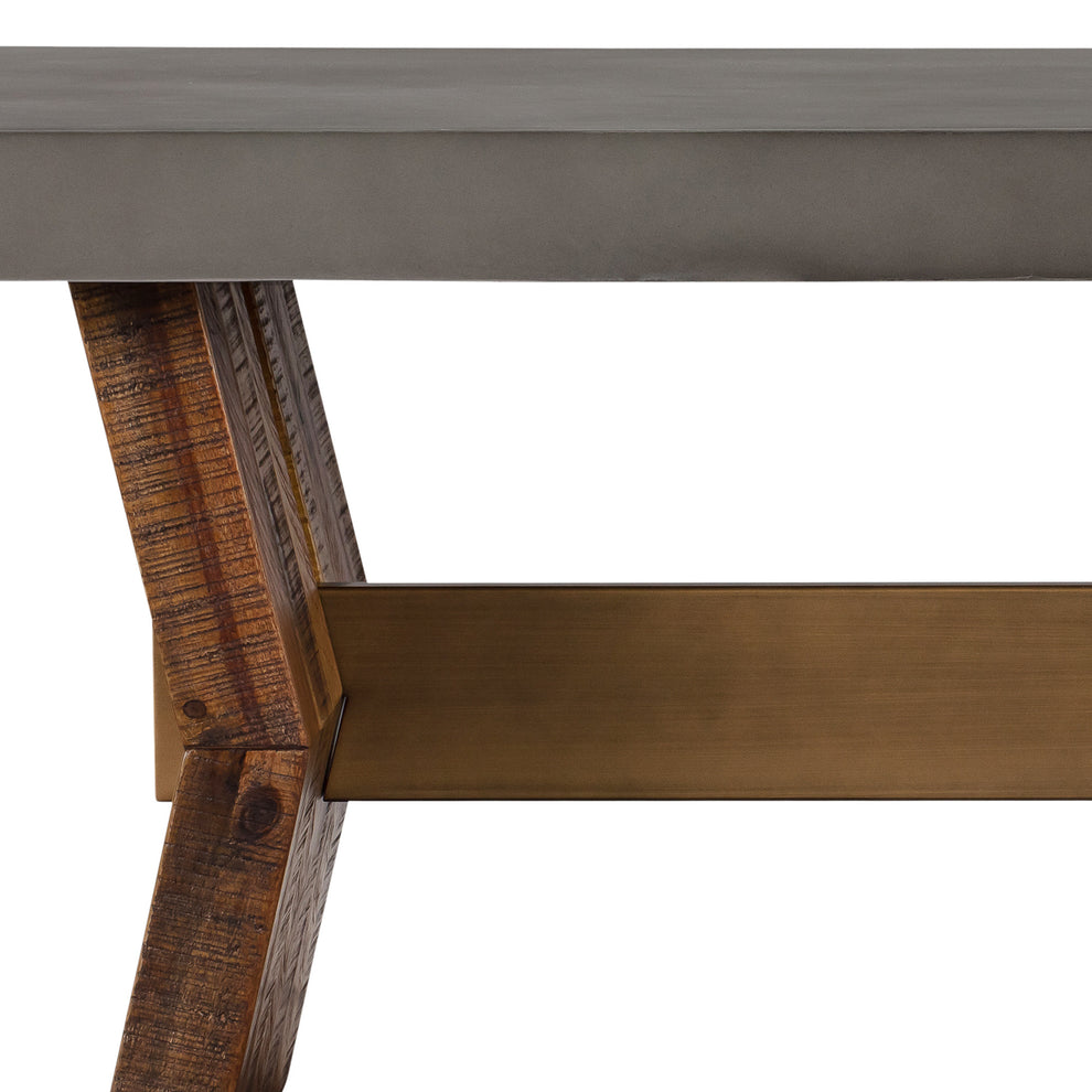 26" Grey And Brown Concrete Rectangular Coffee Table By Homeroots | Coffee Tables | Modishstore - 4