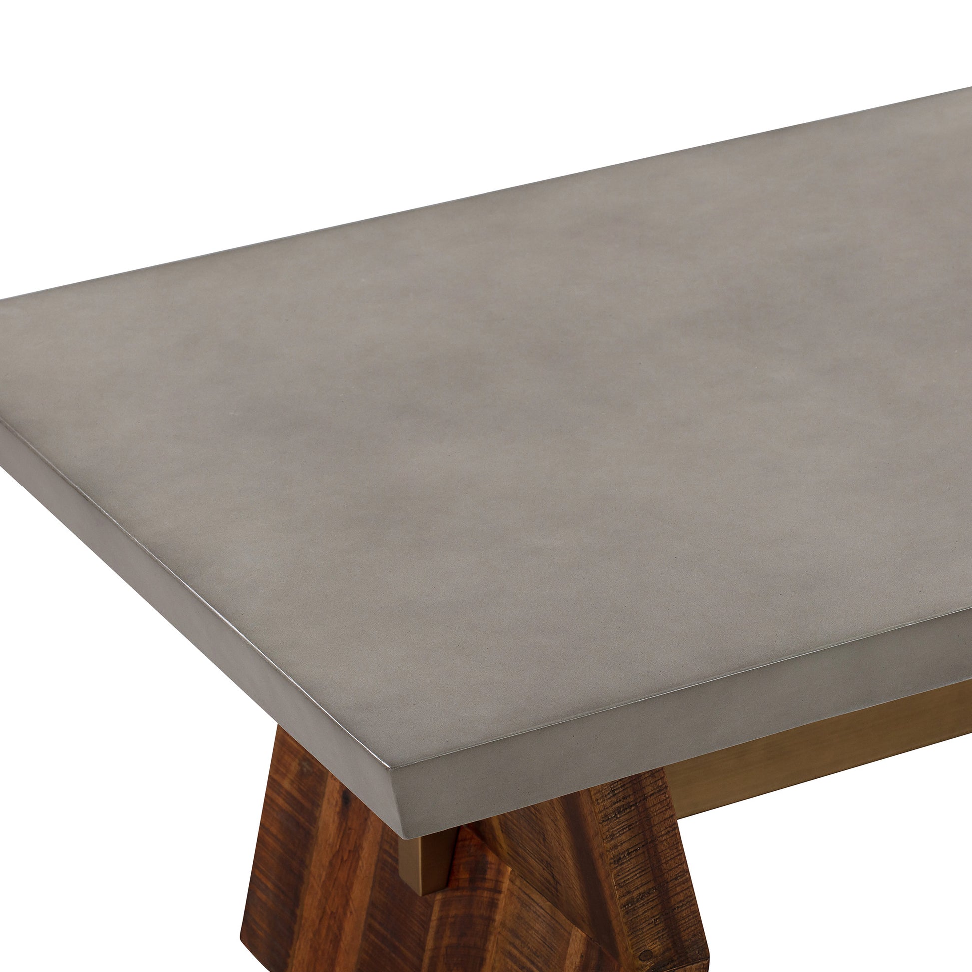 26" Grey And Brown Concrete Rectangular Coffee Table By Homeroots | Coffee Tables | Modishstore - 5