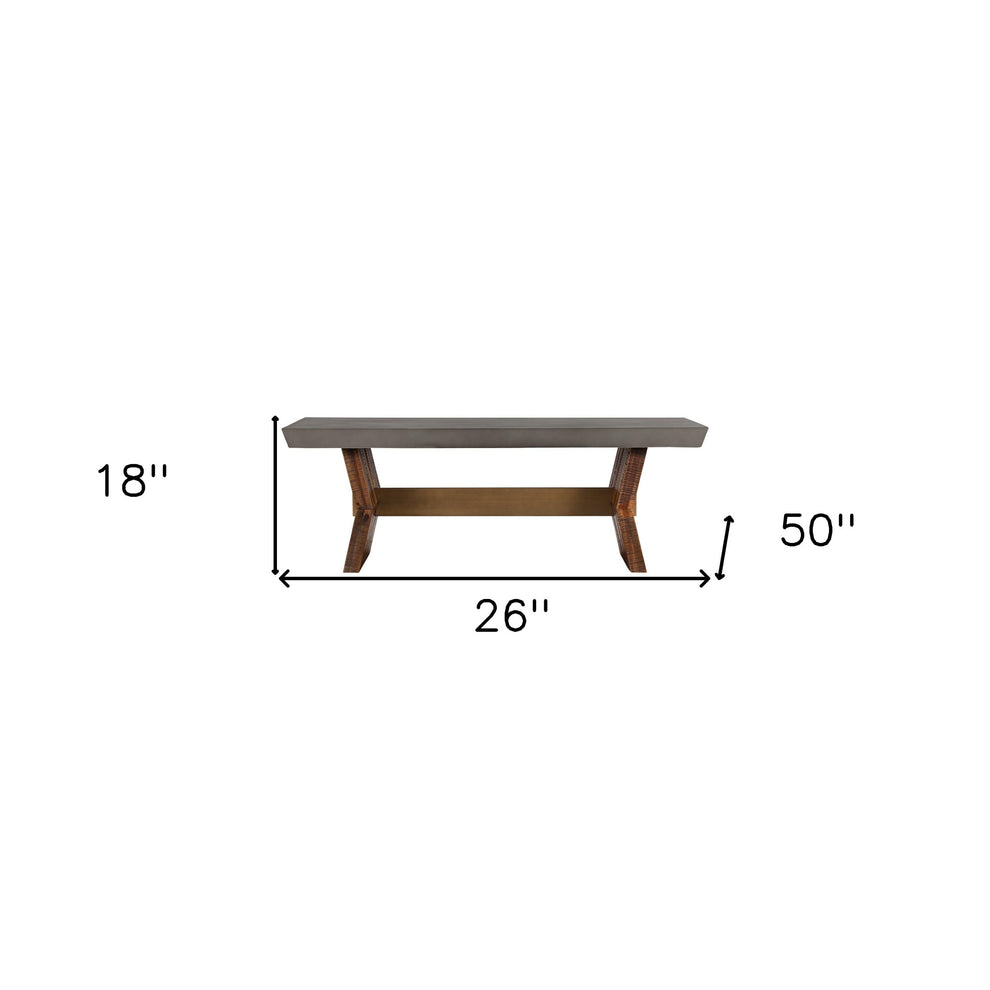 26" Grey And Brown Concrete Rectangular Coffee Table By Homeroots | Coffee Tables | Modishstore - 7