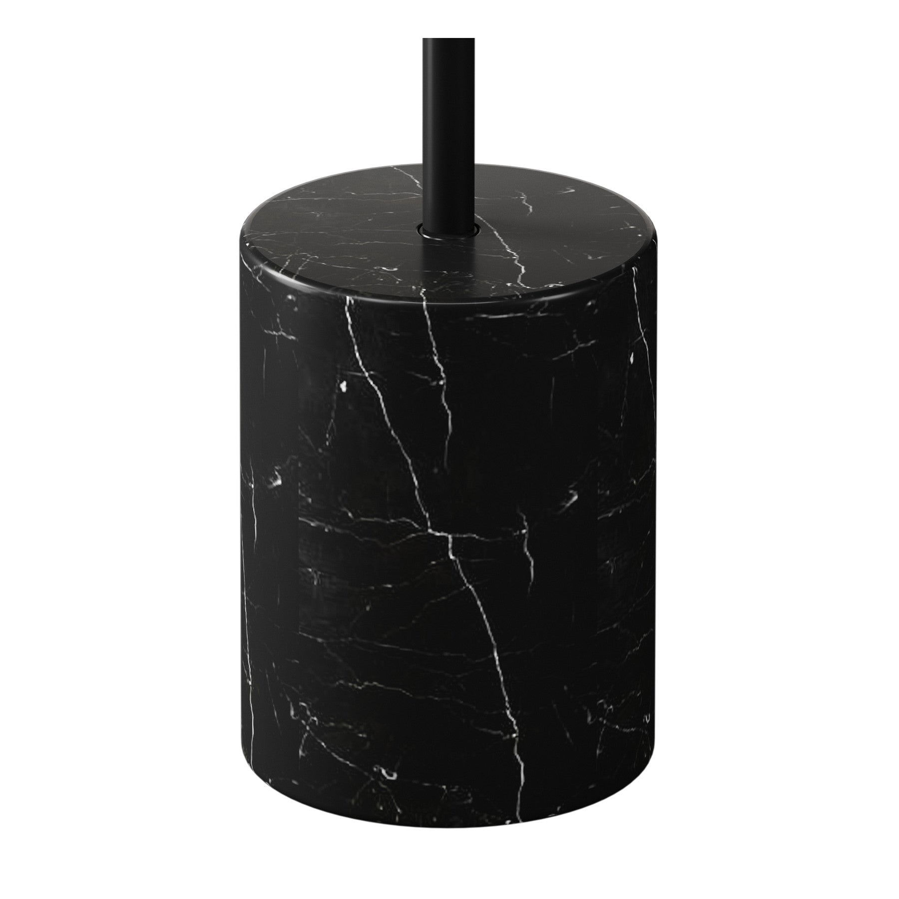 20" Black Steel and Marble Round Pedestal End Table By Homeroots | End Tables | Modishstore - 4