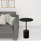 20" Black Steel and Marble Round Pedestal End Table By Homeroots | End Tables | Modishstore - 5