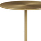 20" White And Gold Steel Round Pedestal End Table By Homeroots