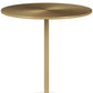 20" White And Gold Steel Round Pedestal End Table By Homeroots