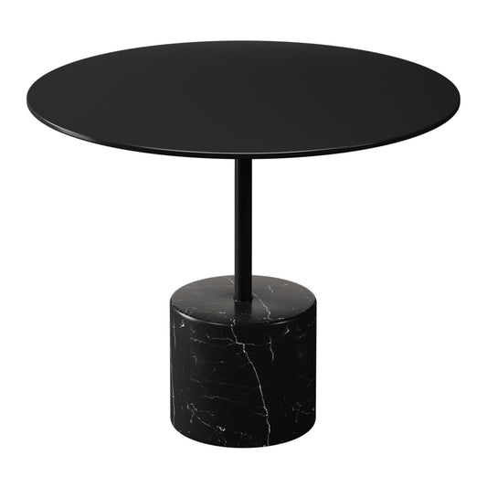 17" Black Steel Round Coffee Table By Homeroots