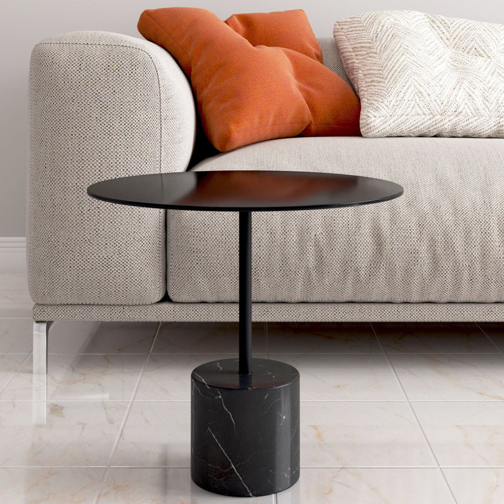 17" Black Steel Round Coffee Table By Homeroots | Coffee Tables | Modishstore - 5