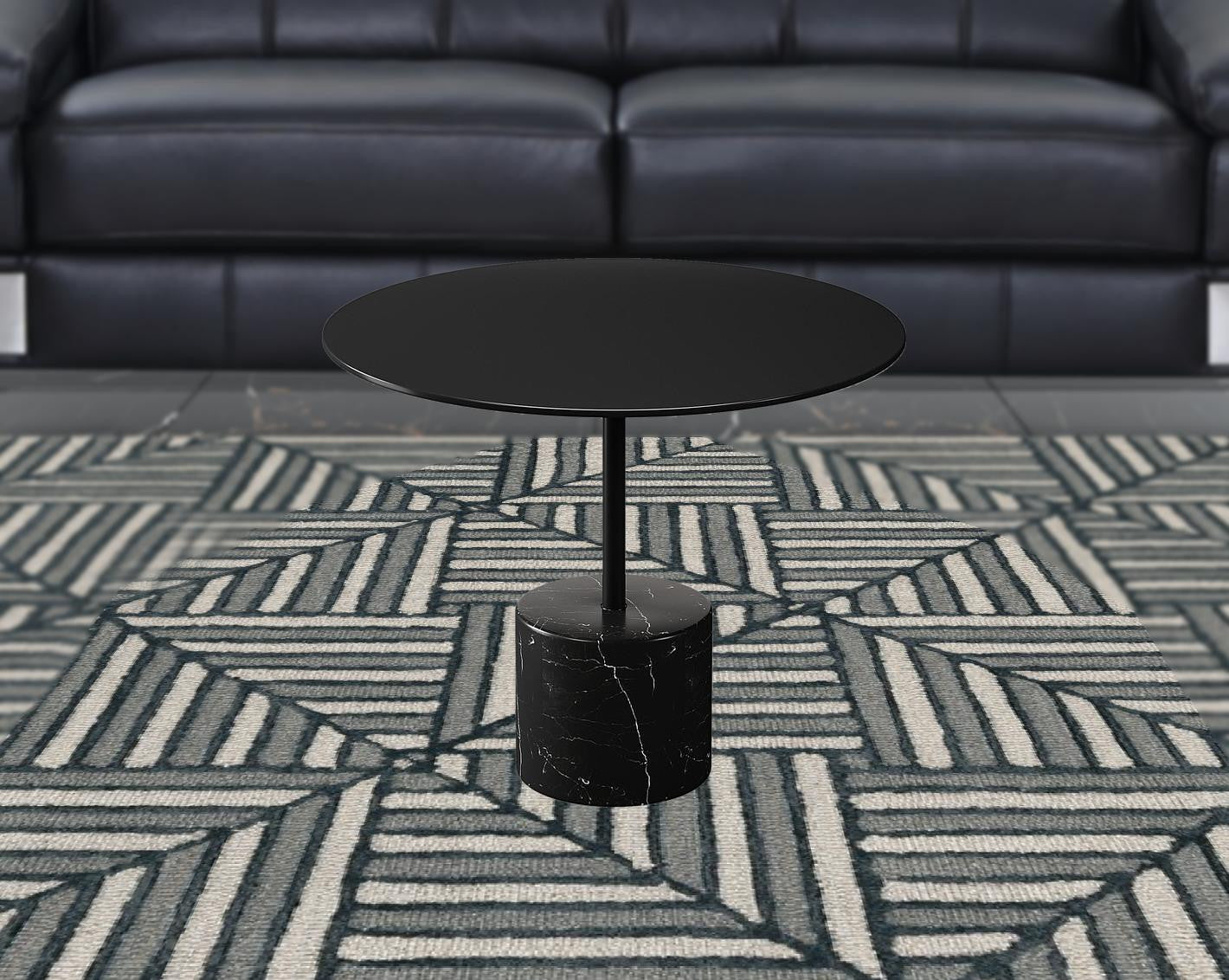 17" Black Steel Round Coffee Table By Homeroots | Coffee Tables | Modishstore - 4