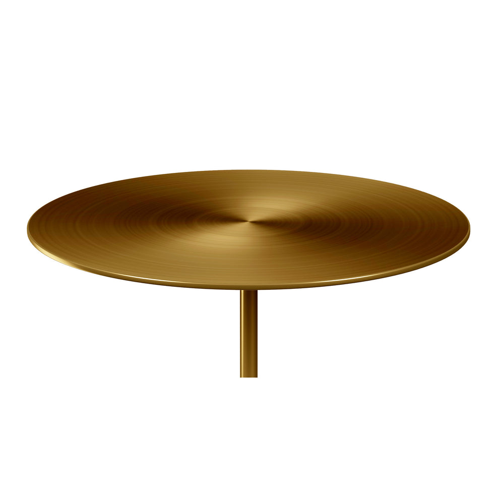 17" White And Gold Steel Round Coffee Table By Homeroots | Coffee Tables | Modishstore - 3