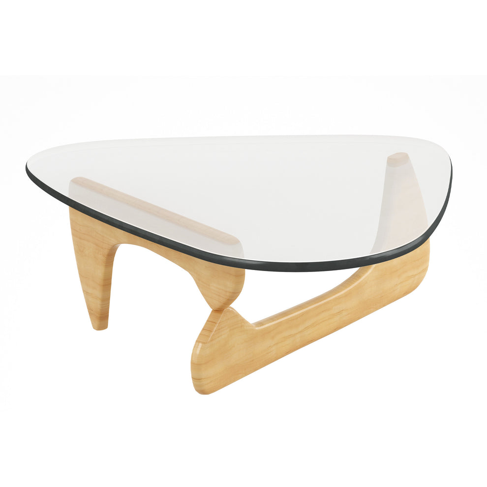 50" Natural And Clear Glass Triangle Coffee Table By Homeroots | Coffee Tables | Modishstore - 2
