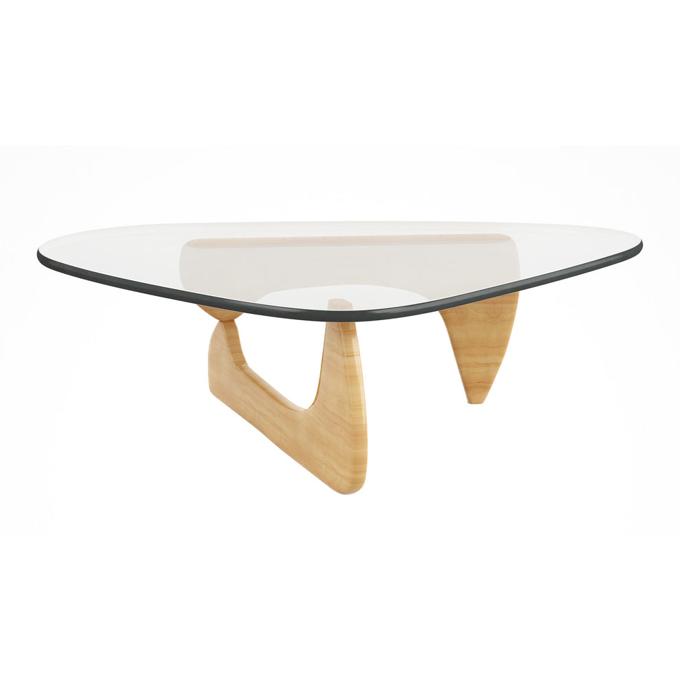 50" Natural And Clear Glass Triangle Coffee Table By Homeroots | Coffee Tables | Modishstore - 3