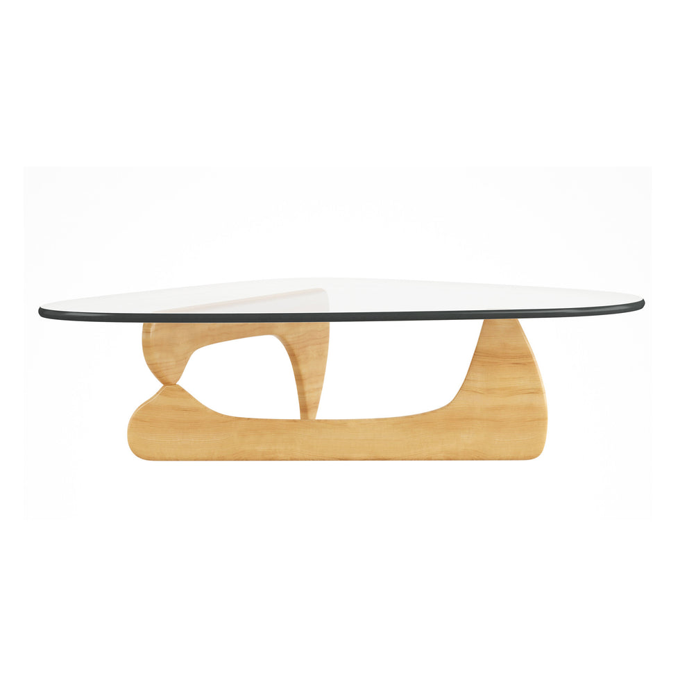50" Natural And Clear Glass Triangle Coffee Table By Homeroots | Coffee Tables | Modishstore - 4