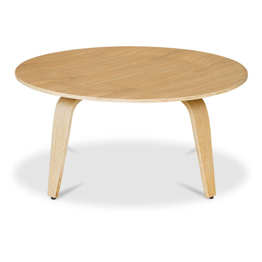 34" Natural Round Coffee Table By Homeroots