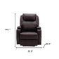 33" Brown Faux Leather Power Heated Massge Lift Assist Recliner By Homeroots | Recliners | Modishstore - 5