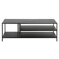 48" Black Steel Rectangular Coffee Table With Two Shelves By Homeroots | Coffee Tables | Modishstore - 2