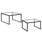 Set Of Two 30" Black Glass Square Nested Coffee Tables By Homeroots | Coffee Tables | Modishstore - 4