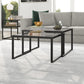 Set Of Two 30" Black Glass Square Nested Coffee Tables By Homeroots