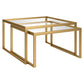Set Of Two 30" Gold Glass Nested Coffee Tables By Homeroots | Coffee Tables | Modishstore