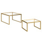 Set Of Two 30" Gold Glass Nested Coffee Tables By Homeroots | Coffee Tables | Modishstore - 4