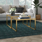 Set Of Two 30" Gold Glass Nested Coffee Tables By Homeroots | Coffee Tables | Modishstore - 6