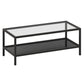45" Black Glass Rectangular Coffee Table With Shelf By Homeroots | Coffee Tables | Modishstore