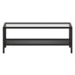 45" Black Glass Rectangular Coffee Table With Shelf By Homeroots