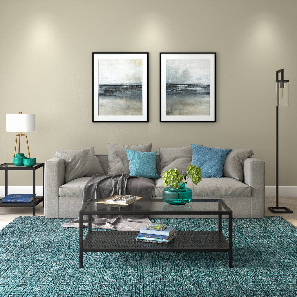 45" Black Glass Rectangular Coffee Table With Shelf By Homeroots | Coffee Tables | Modishstore - 6