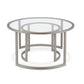 Set Of Two 36" Nickel and Glass Round Nested Coffee Tables By Homeroots | Coffee Tables | Modishstore - 2