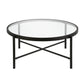 36" Black and Glass Round Coffee Table By Homeroots | Coffee Tables | Modishstore