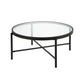 36" Black and Glass Round Coffee Table By Homeroots | Coffee Tables | Modishstore - 2