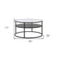 32" Black and Glass Round Two Layer Coffee Table With Shelf By Homeroots | Coffee Tables | Modishstore - 7