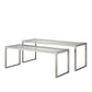Set Of Two 46" Silver Glass Rectangular Nested Coffee Tables By Homeroots | Coffee Tables | Modishstore - 5