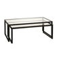 Set Of Two 46" Black Glass Rectangular Nested Coffee Tables By Homeroots | Coffee Tables | Modishstore