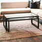 Set Of Two 46" Black Glass Rectangular Nested Coffee Tables By Homeroots | Coffee Tables | Modishstore - 5