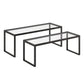 Set Of Two 46" Black Glass Rectangular Nested Coffee Tables By Homeroots | Coffee Tables | Modishstore - 4