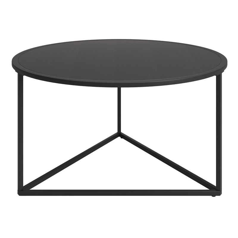 33" Black Steel Round Coffee Table By Homeroots | Coffee Tables | Modishstore