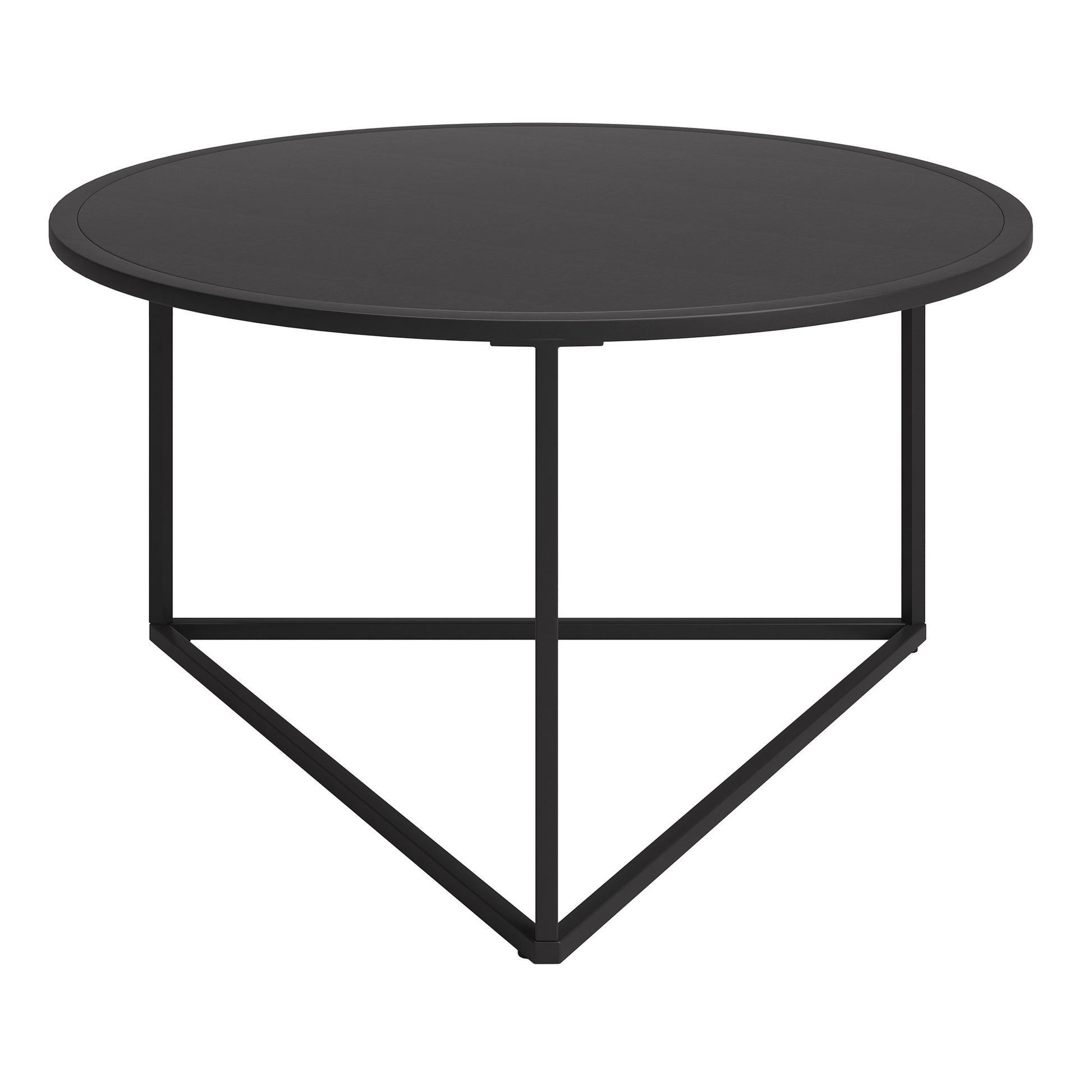 33" Black Steel Round Coffee Table By Homeroots | Coffee Tables | Modishstore - 2