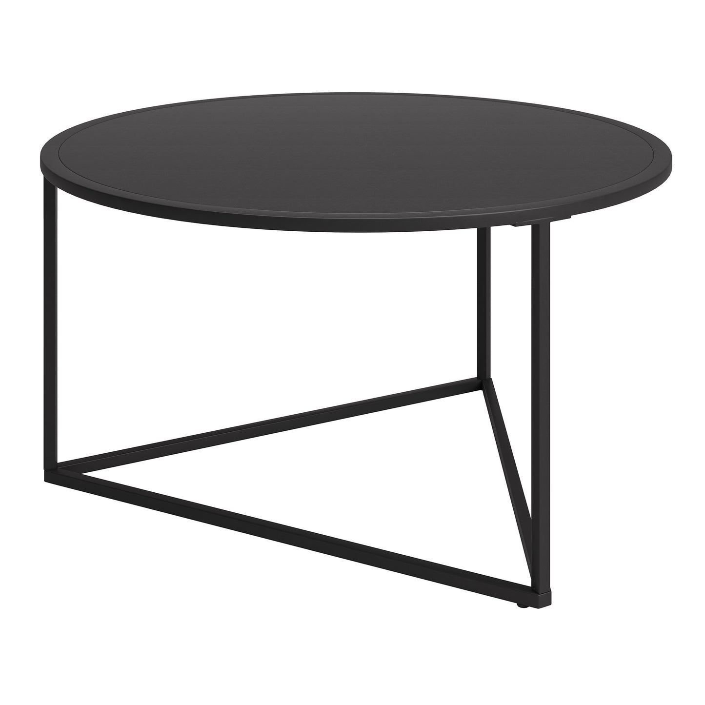 33" Black Steel Round Coffee Table By Homeroots | Coffee Tables | Modishstore - 3