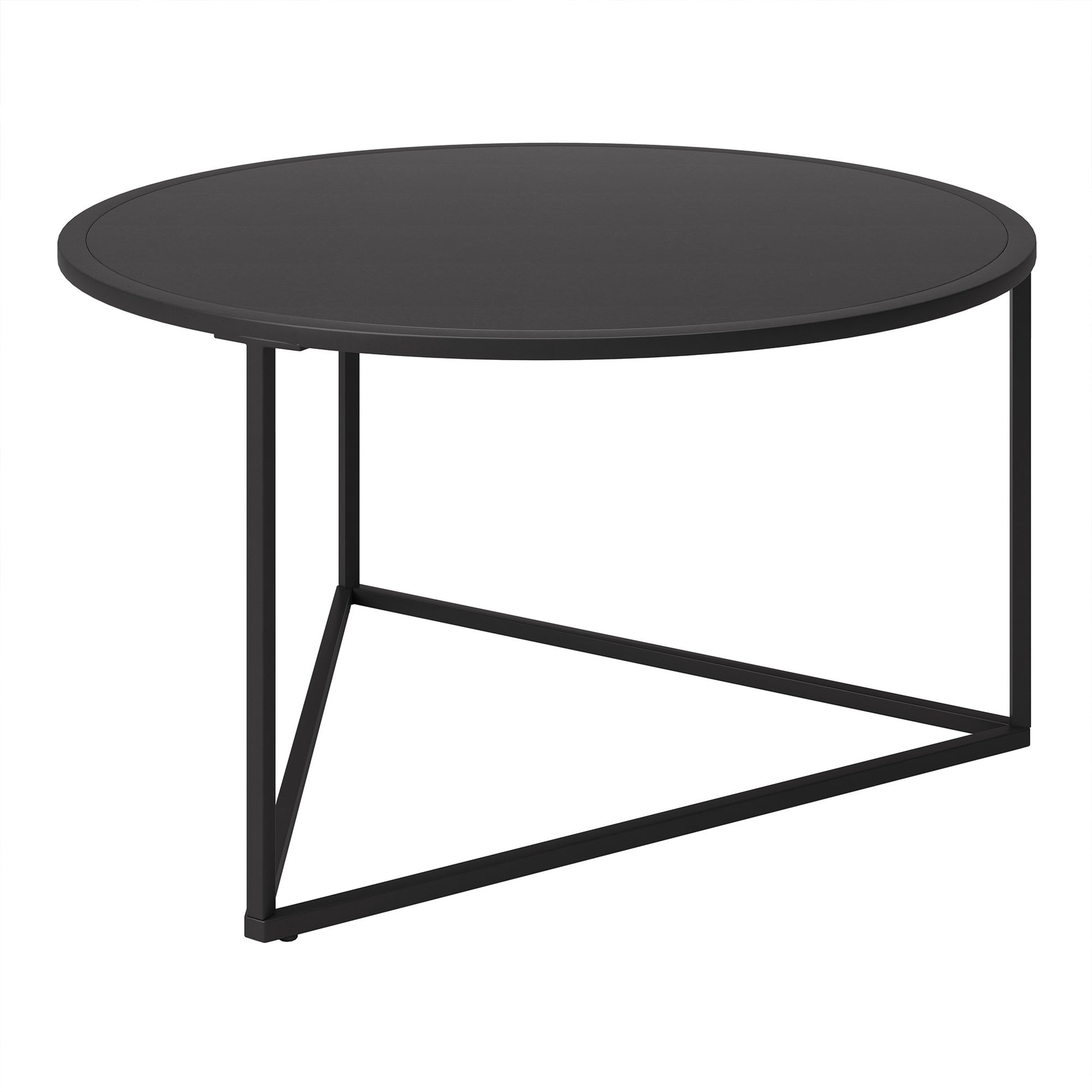 33" Black Steel Round Coffee Table By Homeroots | Coffee Tables | Modishstore - 4