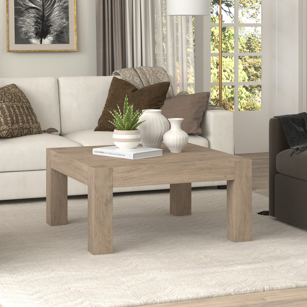 34" Gray Manufactured Wood Square Coffee Table By Homeroots | Coffee Tables | Modishstore - 5