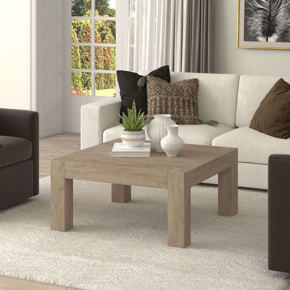 34" Gray Manufactured Wood Square Coffee Table By Homeroots | Coffee Tables | Modishstore - 6