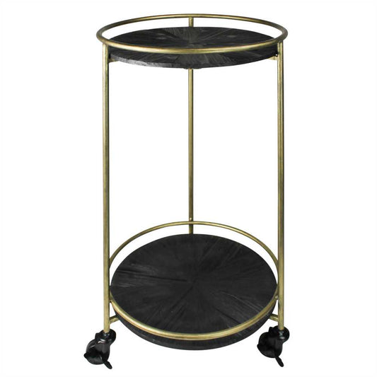 Andy Two-Tier Round Cart | Modishstore | Bar Carts