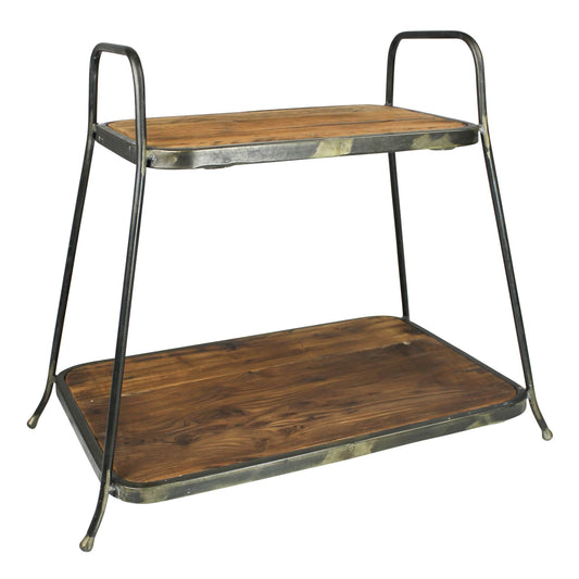 Catalina Two-Tier Stand, Wood - Rect | Modishstore | TV Tray Tables