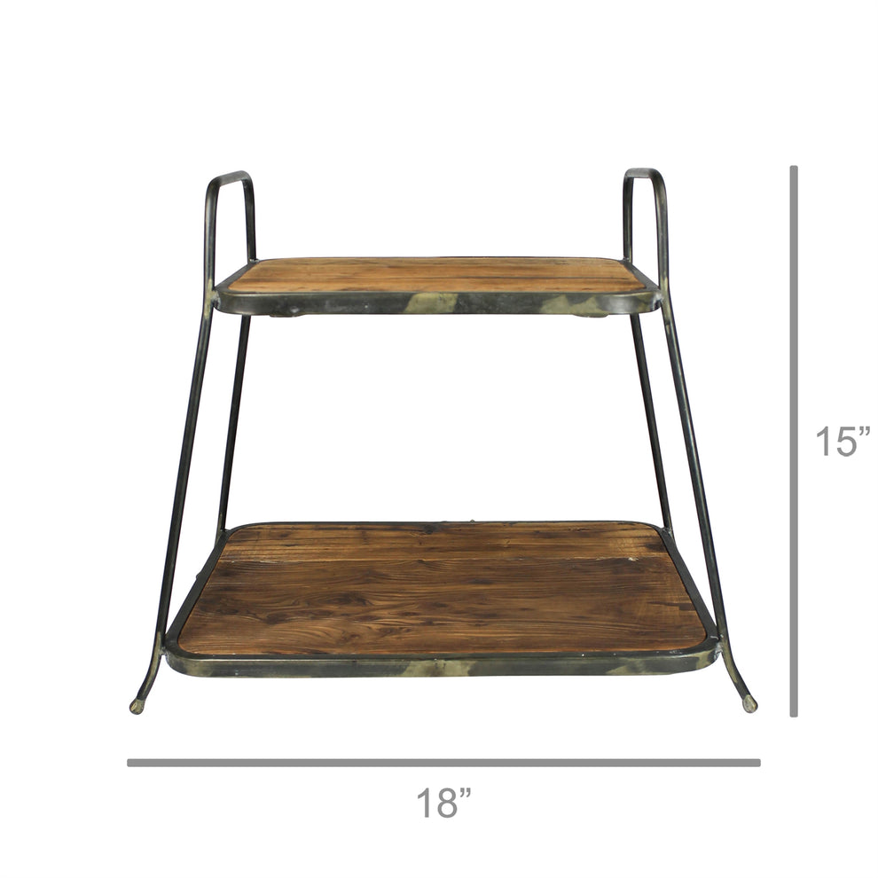Catalina Two-Tier Stand, Wood - Rect-3